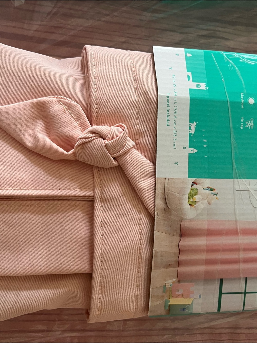 1 panel - Pillowfort Soft Blush Pink Tie-Top Window Curtain Panel
